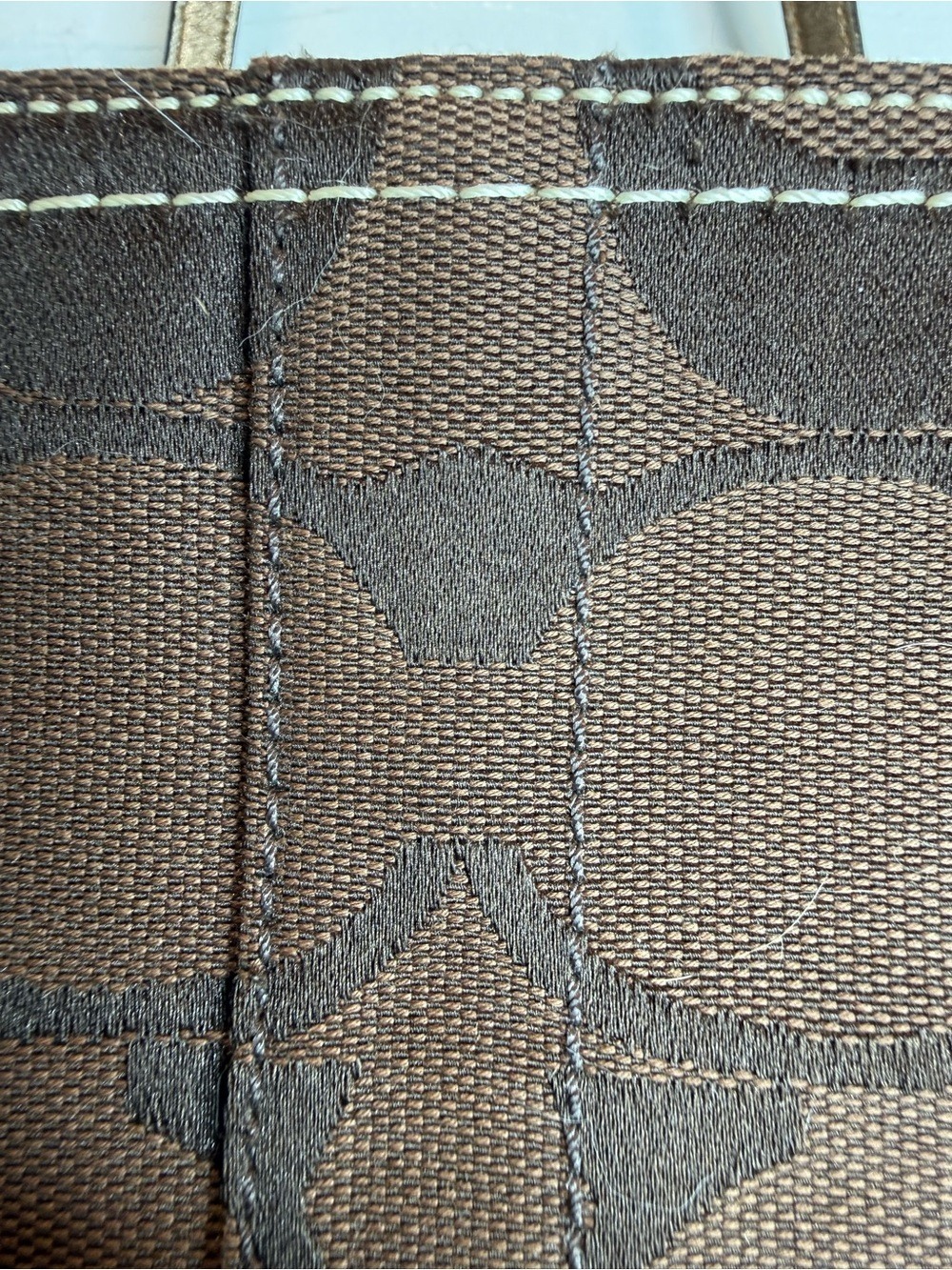 COACH SIGNATURE STRIPE TOTE BAG, METALLIC BRONZE STRIPE - Picture 10 of 16